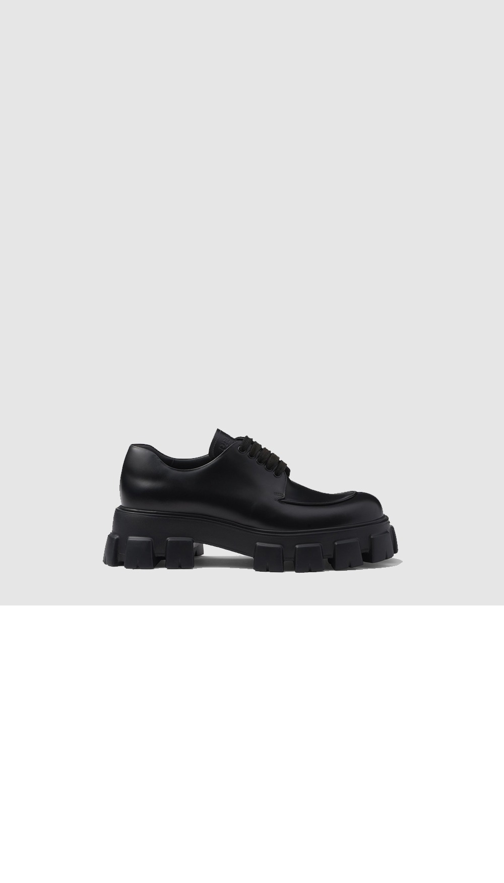 미러급레플리카사이트 | 명품레플리카 전문 쇼핑몰  | 퍼스트원 - 모놀리스 브러시드 가죽 레이스업 슈즈 2EE356 > 프라다