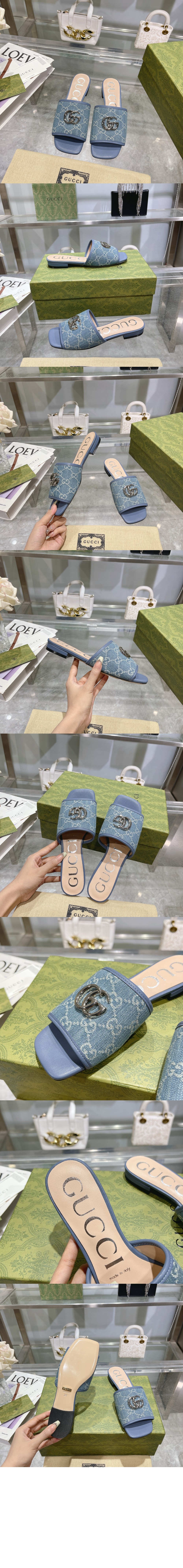 미러급레플리카사이트 | 명품레플리카 전문 쇼핑몰  | 퍼스트원 - GG 데님 슬리퍼 647630 > 구찌