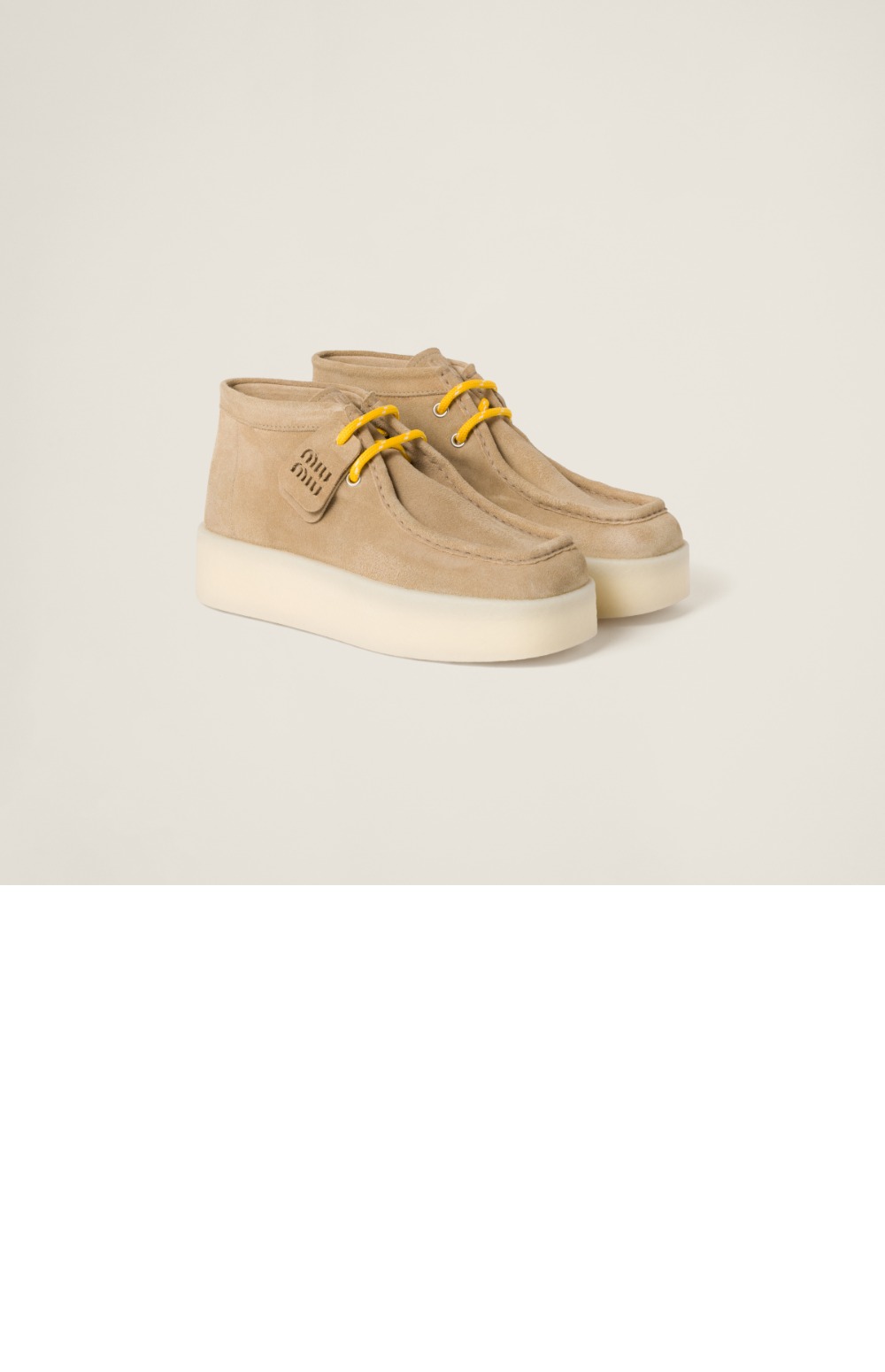 미러급레플리카사이트 | 명품레플리카 전문 쇼핑몰  | 퍼스트원 - 스웨이드 델라베 웨지 앵클 부츠 5T263E > 미우미우