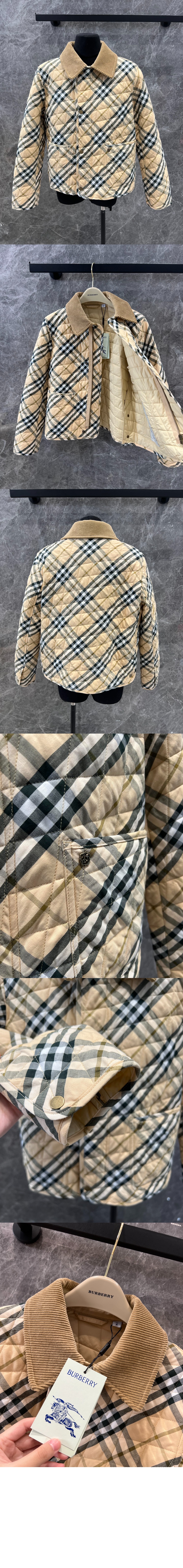 미러급레플리카사이트 | 명품레플리카 전문 쇼핑몰  | 퍼스트원 - 크롭 체크 퀼팅 반 재킷 > 버버리