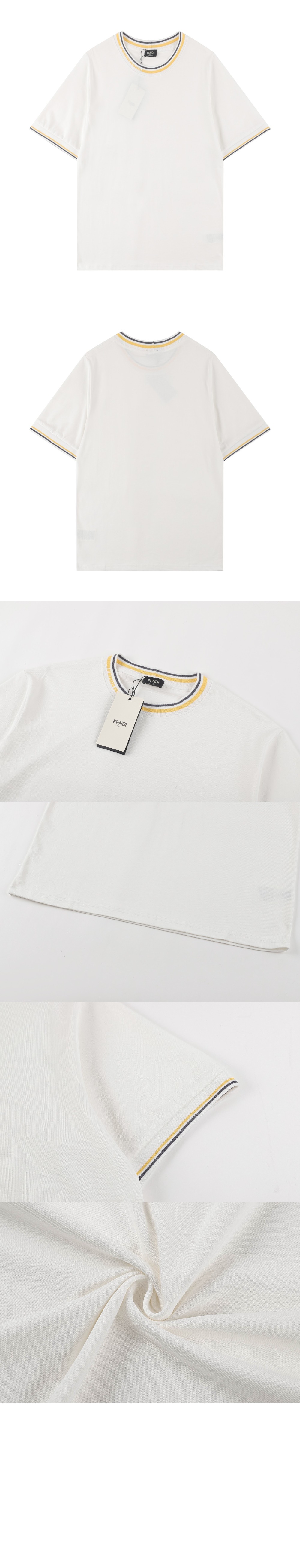 미러급레플리카사이트 | 명품레플리카 전문 쇼핑몰  | 퍼스트원 - 콘트라스트 트리밍 로고넥 티셔츠 > 펜디