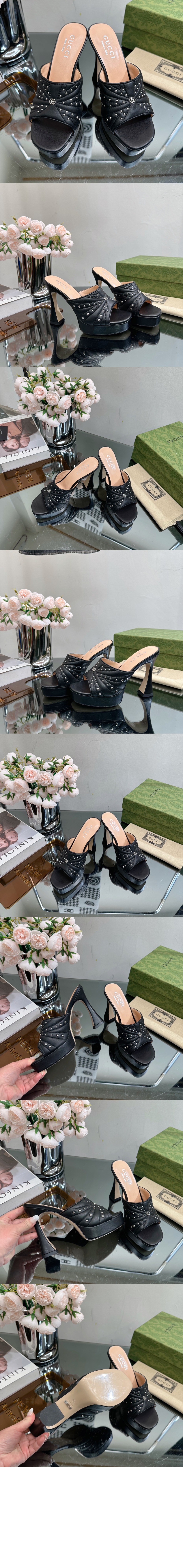 미러급레플리카사이트 | 명품레플리카 전문 쇼핑몰  | 퍼스트원 - 힐 슬라이드 샌들 블랙 ‎723404 > 구찌