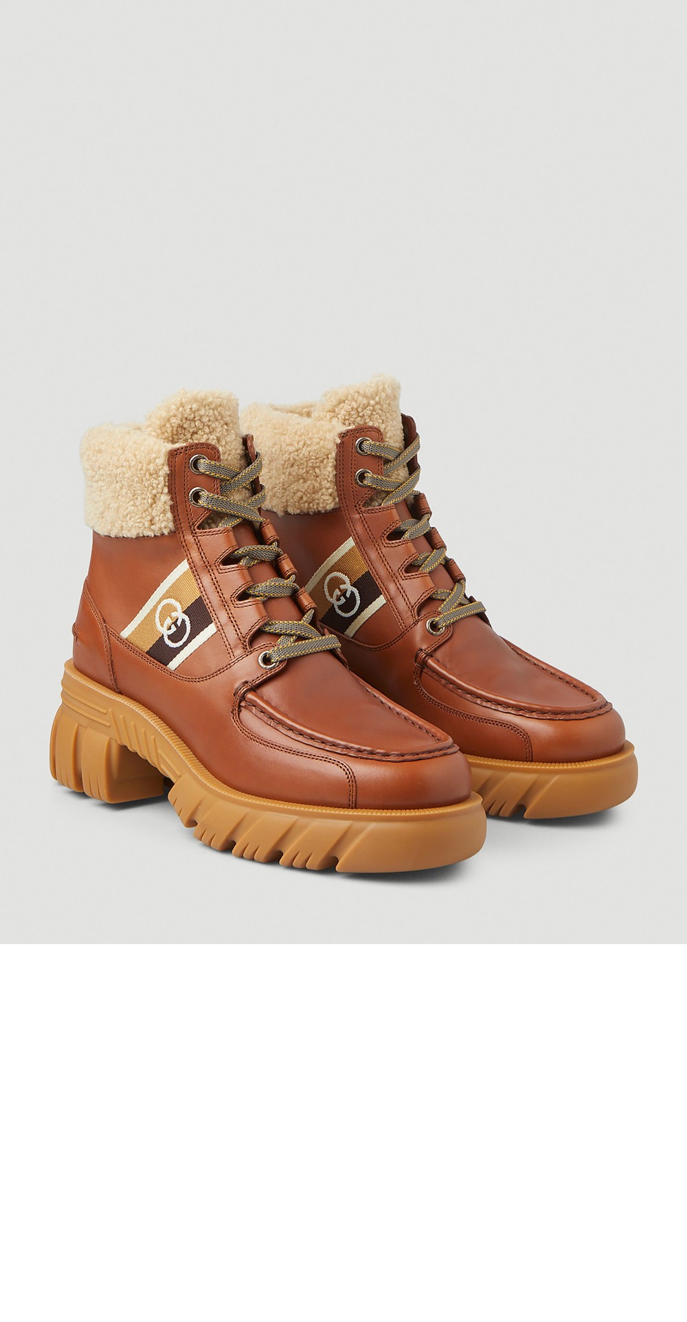 미러급레플리카사이트 | 명품레플리카 전문 쇼핑몰  | 퍼스트원 - 자카드 패널 레이스업 앵클 부츠 670406 > 구찌