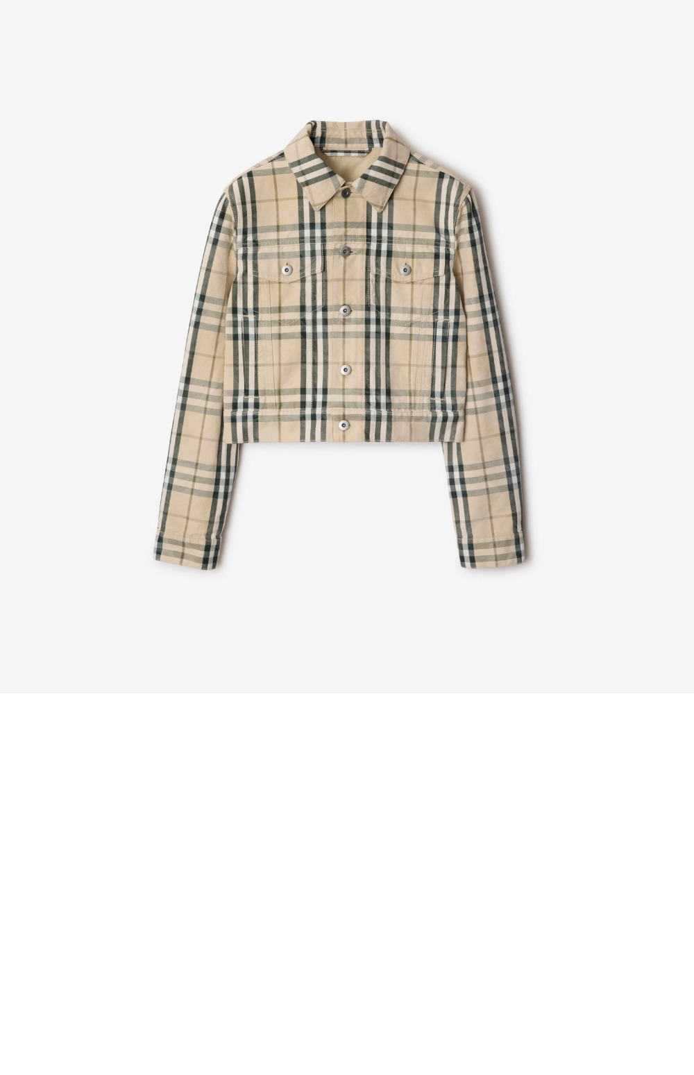 미러급레플리카사이트 | 명품레플리카 전문 쇼핑몰  | 퍼스트원 - 크롭 체크 데님 재킷 > 버버리