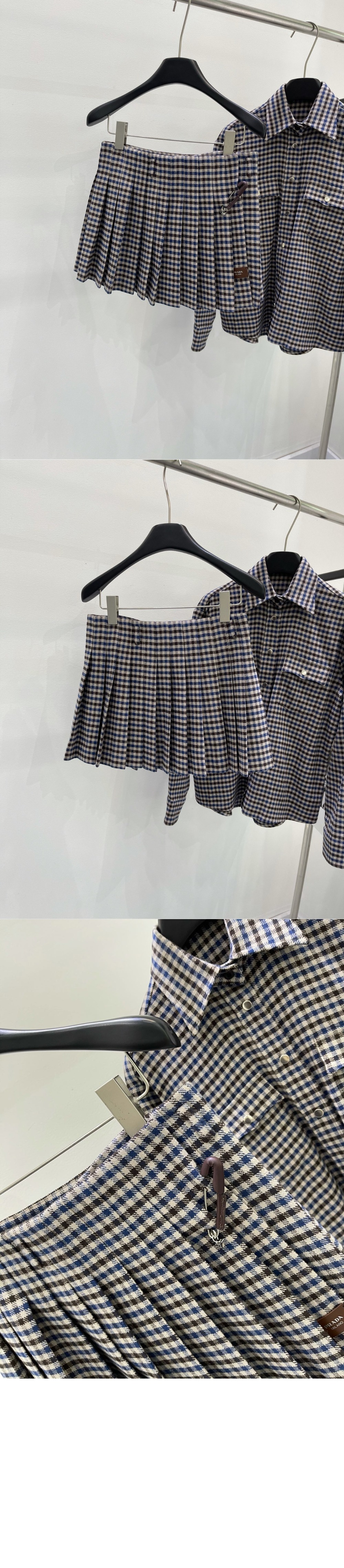 미러급레플리카사이트 | 명품레플리카 전문 쇼핑몰  | 퍼스트원 - 체크 울 미니스커트 > 프라다