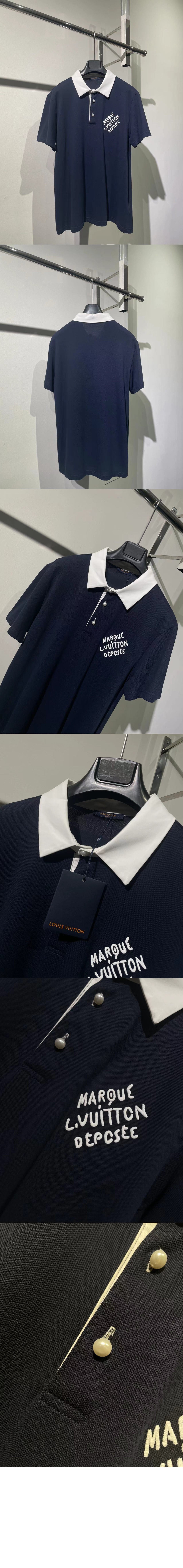 미러급레플리카사이트 | 명품레플리카 전문 쇼핑몰  | 퍼스트원 - 엠브로이더드 쇼트 슬리브드 코튼 블렌드 폴로 셔츠 > 루이비통