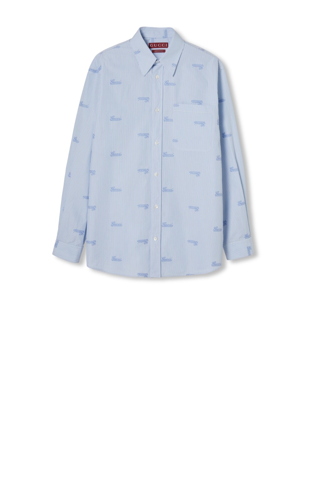 미러급레플리카사이트 | 명품레플리카 전문 쇼핑몰  | 퍼스트원 - 자수 스트라이프 코튼 셔츠 > 구찌