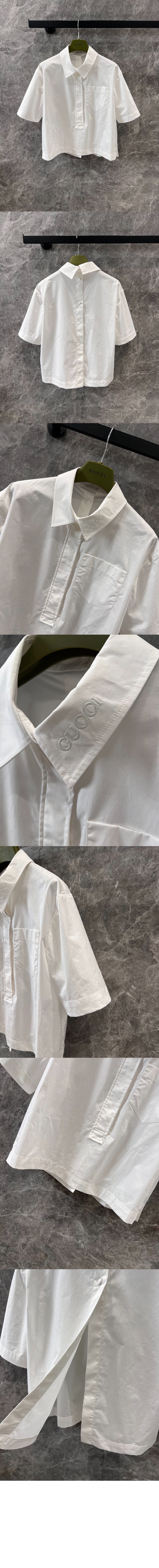 미러급레플리카사이트 | 명품레플리카 전문 쇼핑몰  | 퍼스트원 - 엠보싱 코튼 포플린 셔츠 > 구찌