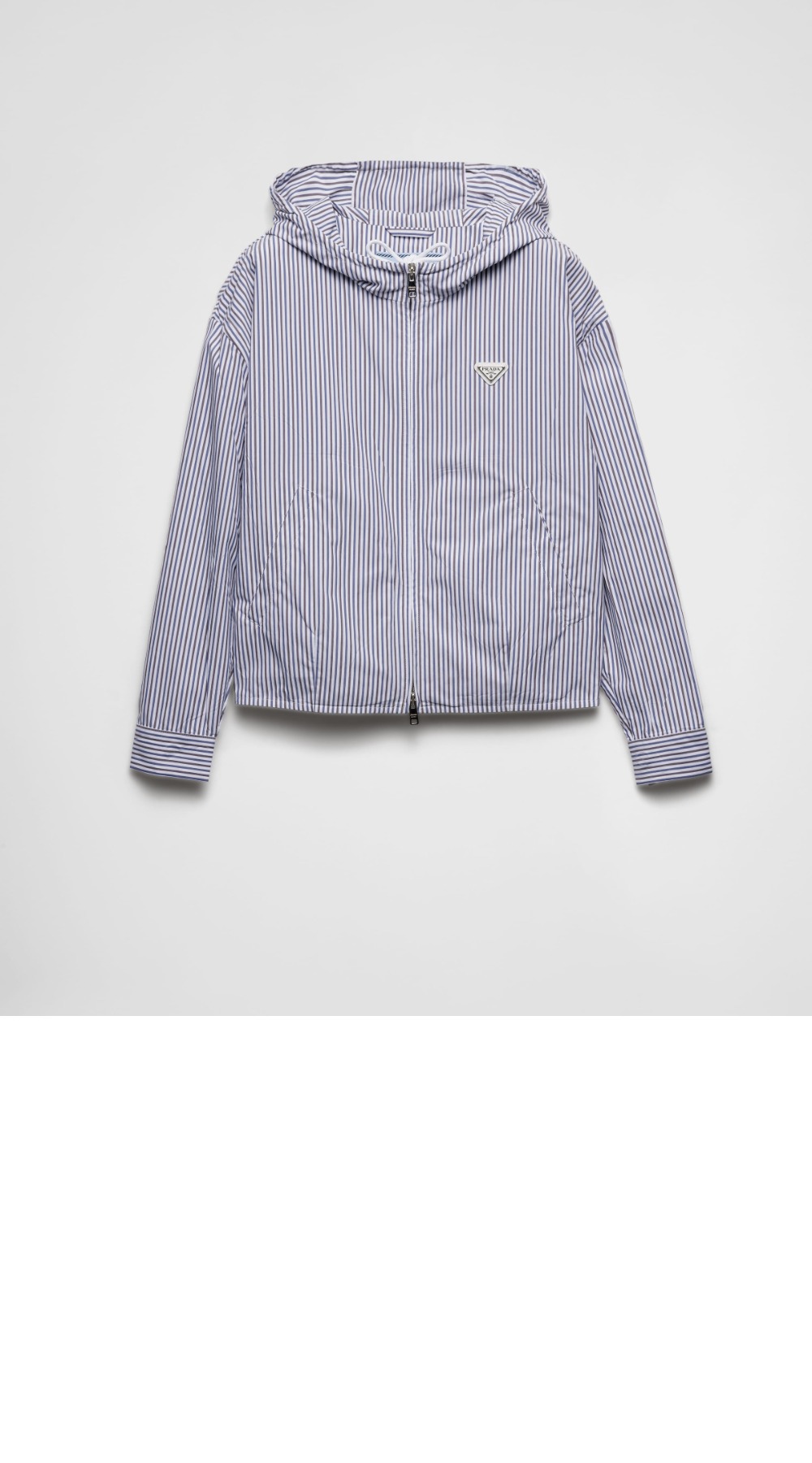 미러급레플리카사이트 | 명품레플리카 전문 쇼핑몰  | 퍼스트원 - 스트라이프 포플린 블루종 재킷 > 프라다