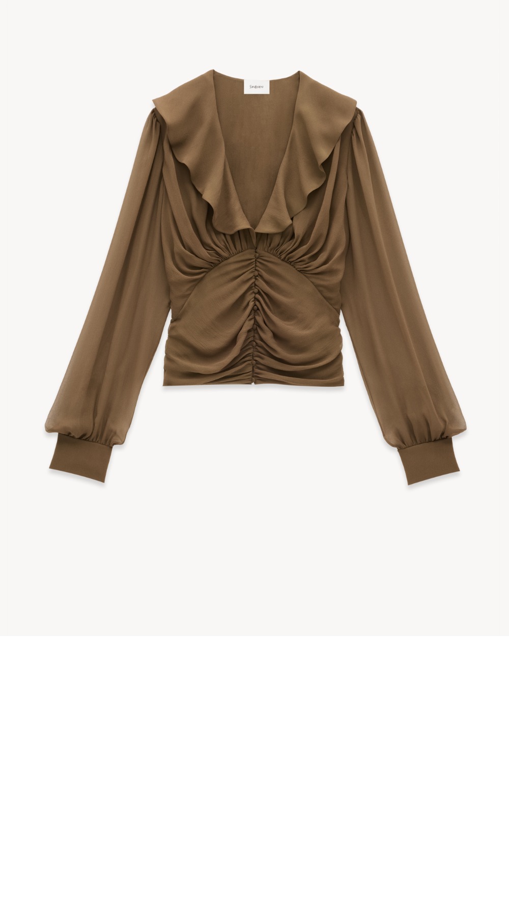 미러급레플리카사이트 | 명품레플리카 전문 쇼핑몰  | 퍼스트원 - 실크 크레이프 모슬린 소재의 블라우스 > 생로랑