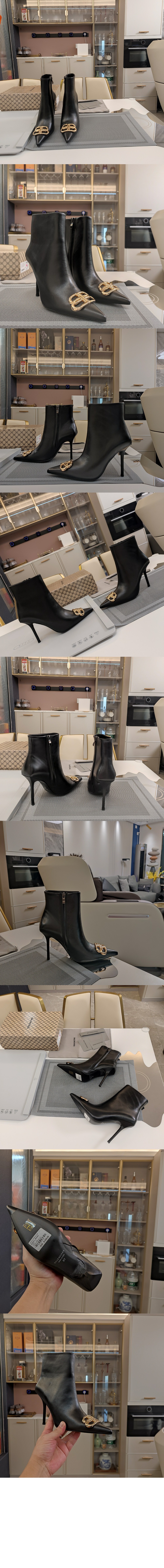 미러급레플리카사이트 | 명품레플리카 전문 쇼핑몰  | 퍼스트원 - BB 로고 장식 레더 앵클 부츠힐 764445 > 발렌시아가