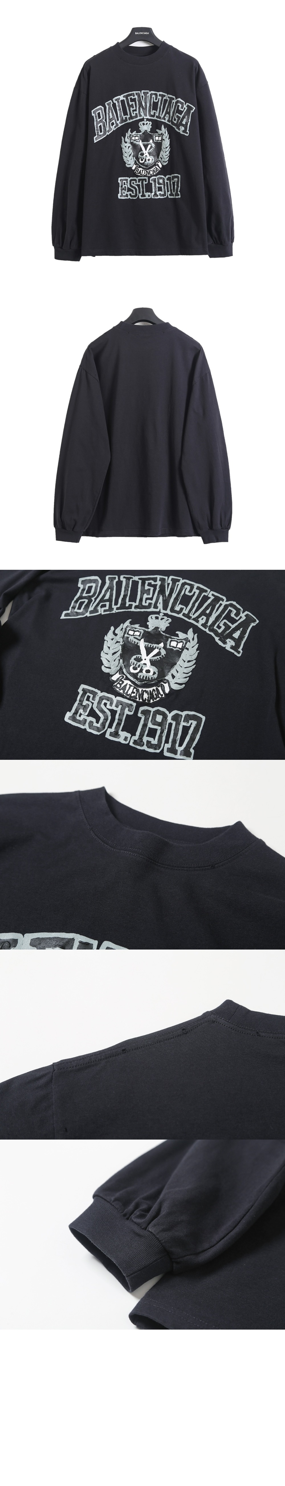 미러급레플리카사이트 | 명품레플리카 전문 쇼핑몰  | 퍼스트원 - 컬리지 로고 프린트 롱슬리브 티셔츠 > 발렌시아가