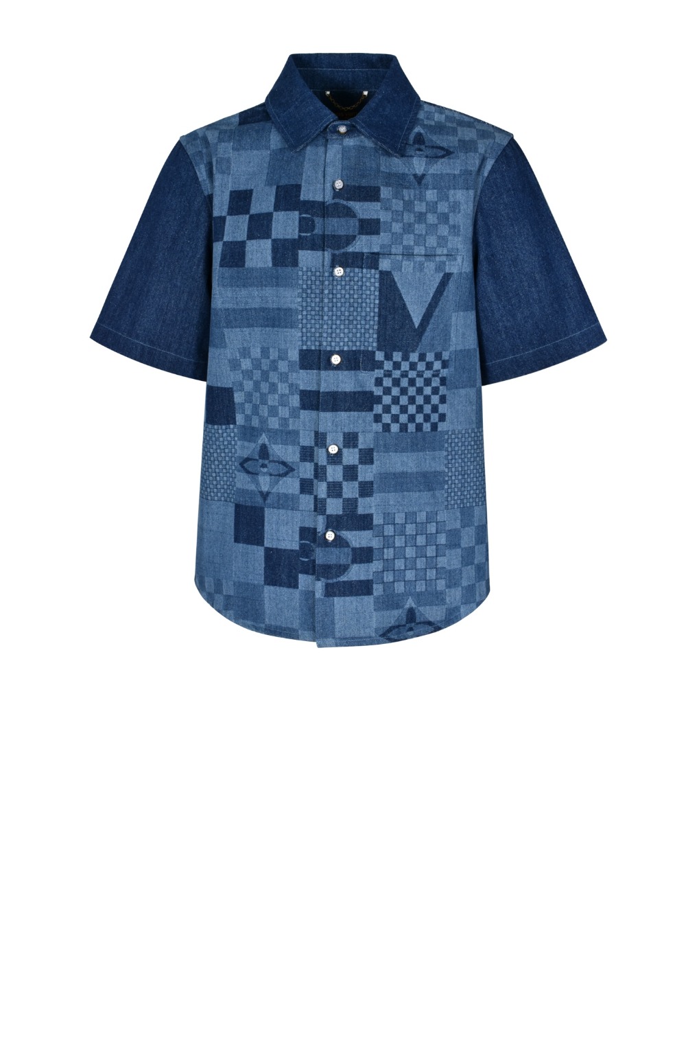 미러급레플리카사이트 | 명품레플리카 전문 쇼핑몰  | 퍼스트원 - 프린티드 쇼트 슬리브드 데님 셔츠 > 루이비통