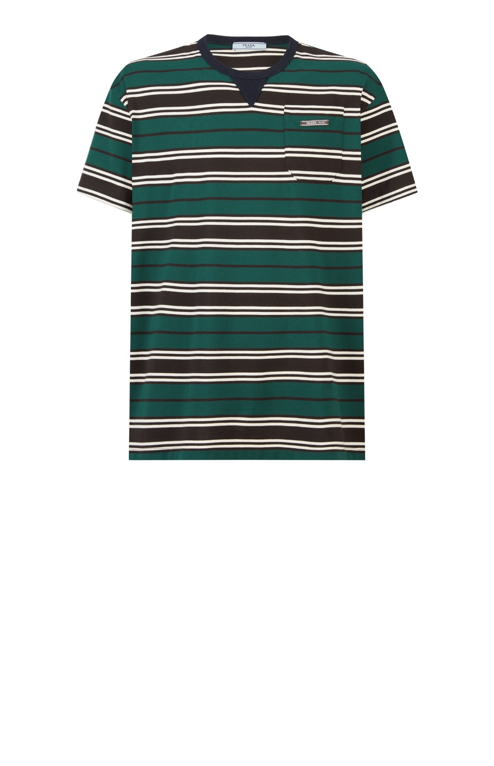 미러급레플리카사이트 | 명품레플리카 전문 쇼핑몰  | 퍼스트원 - 스트라이프 라일 코튼 티셔츠 > 프라다