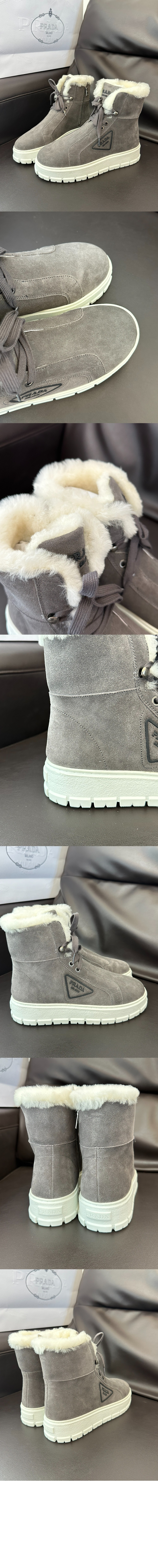 미러급레플리카사이트 | 명품레플리카 전문 쇼핑몰  | 퍼스트원 - 스웨이드 레이스업 부티 스니커즈 양털 부츠 1T492M > 프라다