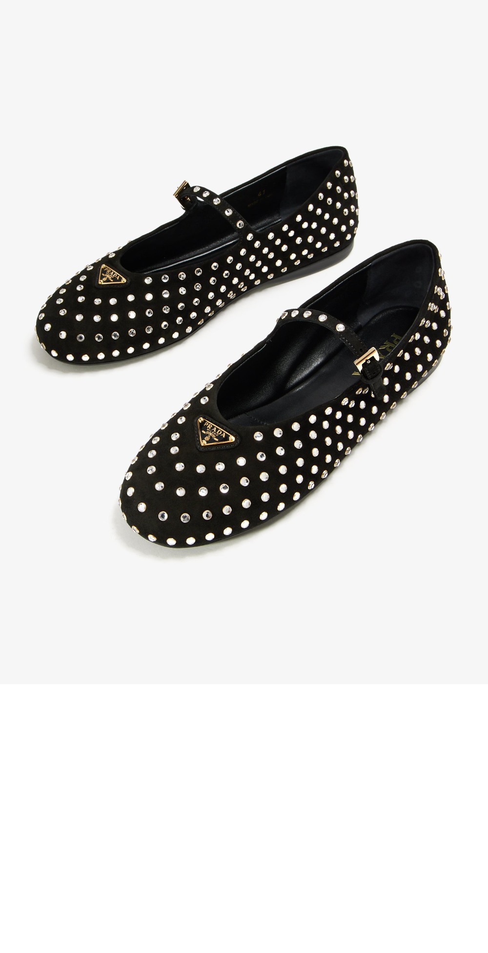 미러급레플리카사이트 | 명품레플리카 전문 쇼핑몰  | 퍼스트원 - 크리스털 장식 스웨이드 발레리나 1F796N > 프라다