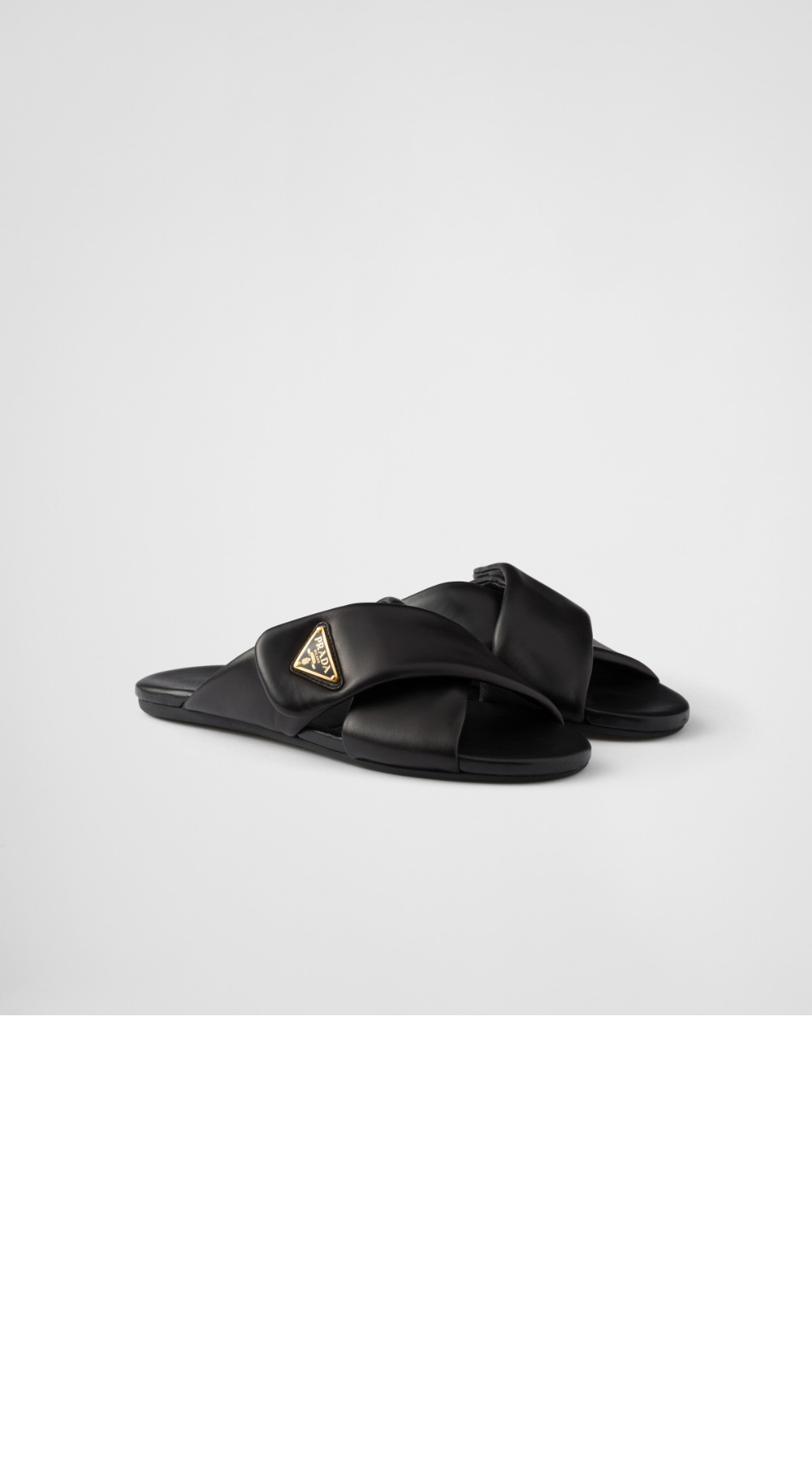 미러급레플리카사이트 | 명품레플리카 전문 쇼핑몰  | 퍼스트원 - 패딩 나파 가죽 슬라이더 샌들 1XX713 > 프라다