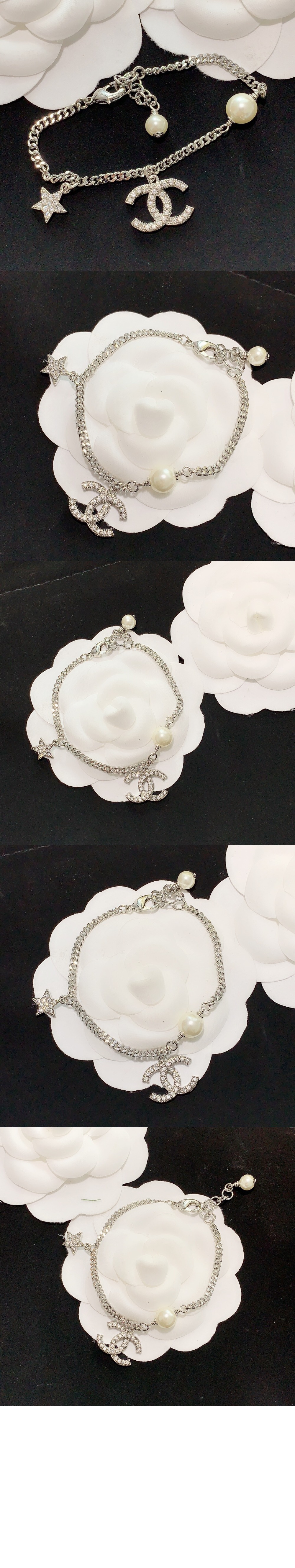 미러급레플리카사이트 | 명품레플리카 전문 쇼핑몰  | 퍼스트원 - CC 스타 실버 크리스탈  브레이슬릿  AB3556 > 샤넬