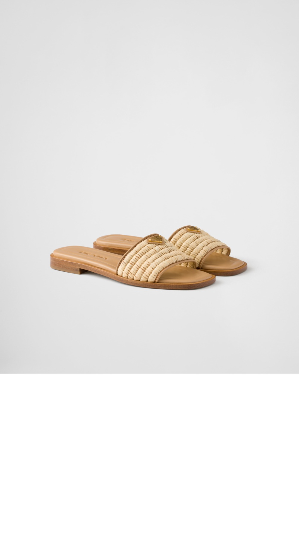 미러급레플리카사이트 | 명품레플리카 전문 쇼핑몰  | 퍼스트원 - 크로셰 디테일이 들어간 가죽 슬라이드 1XX758 > 프라다