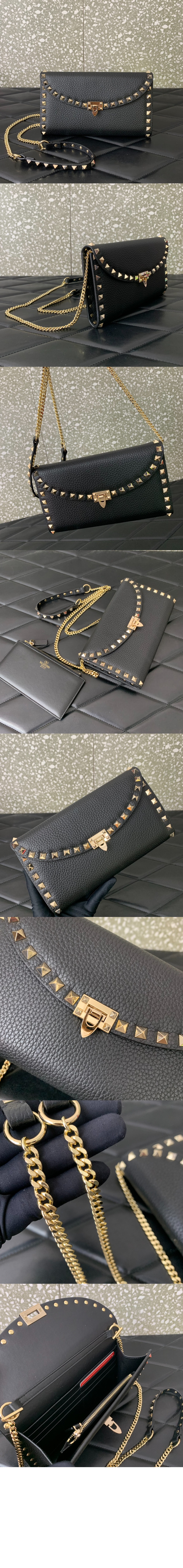 미러급레플리카사이트 | 명품레플리카 전문 쇼핑몰  | 퍼스트원 - 락스터드 그레인 송아지 가죽 체인 지갑 > 발렌티노