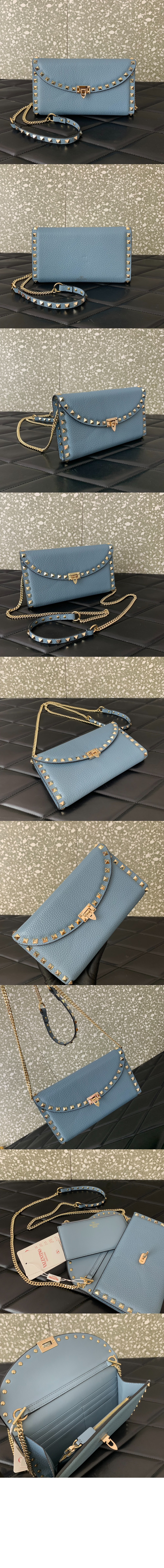 미러급레플리카사이트 | 명품레플리카 전문 쇼핑몰  | 퍼스트원 - 락스터드 그레인 송아지 가죽 체인 지갑 > 발렌티노