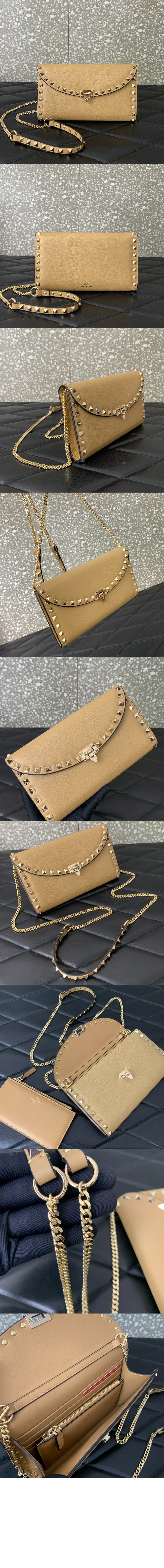 미러급레플리카사이트 | 명품레플리카 전문 쇼핑몰  | 퍼스트원 - 락스터드 그레인 송아지 가죽 체인 지갑 > 발렌티노