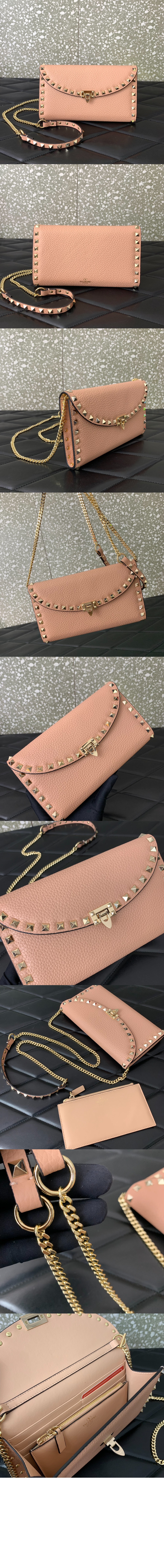 미러급레플리카사이트 | 명품레플리카 전문 쇼핑몰  | 퍼스트원 - 락스터드 그레인 송아지 가죽 체인 지갑 > 발렌티노