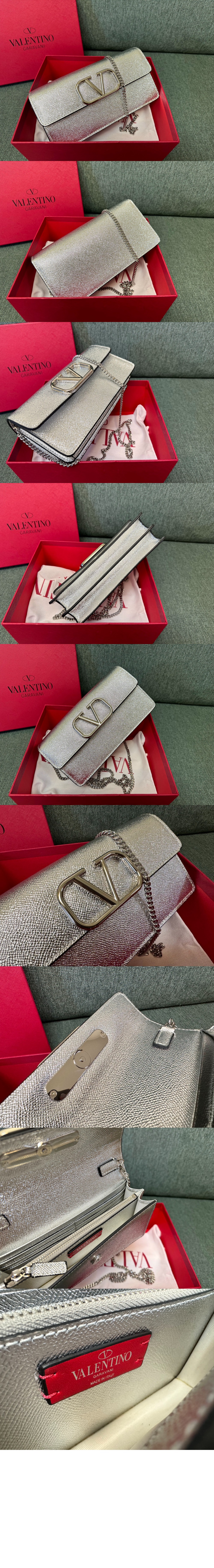 미러급레플리카사이트 | 명품레플리카 전문 쇼핑몰  | 퍼스트원 - VLogo 시그니처 메탈릭 그레인 카프스킨 체인 지갑 > 발렌티노