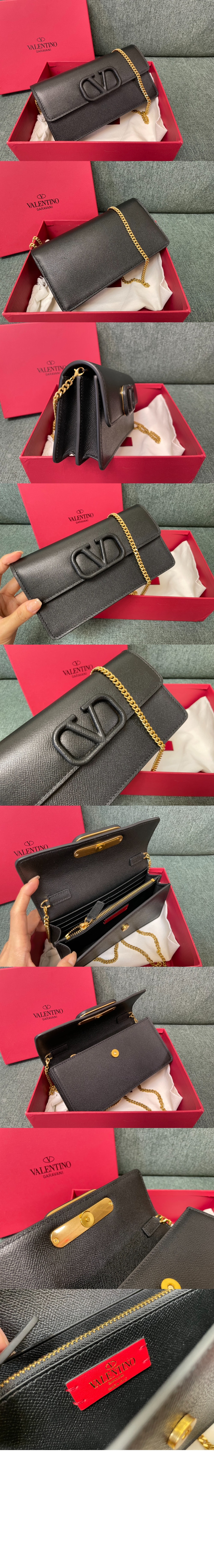 미러급레플리카사이트 | 명품레플리카 전문 쇼핑몰  | 퍼스트원 - VLogo 시그니처 메탈릭 그레인 카프스킨 체인 지갑 > 발렌티노