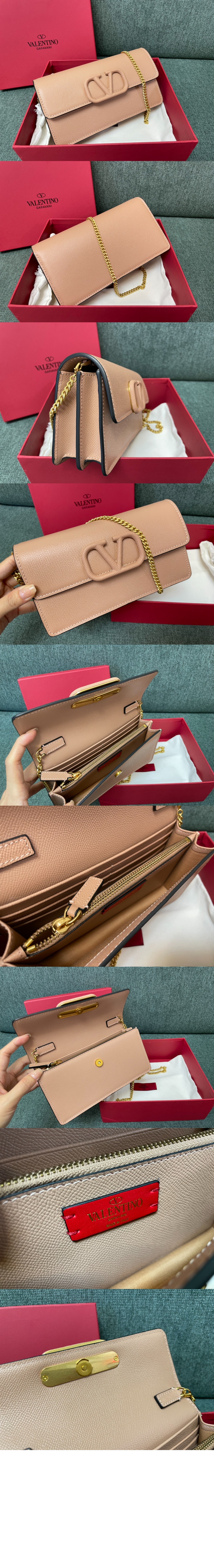 미러급레플리카사이트 | 명품레플리카 전문 쇼핑몰  | 퍼스트원 - VLogo 시그니처 메탈릭 그레인 카프스킨 체인 지갑 > 발렌티노