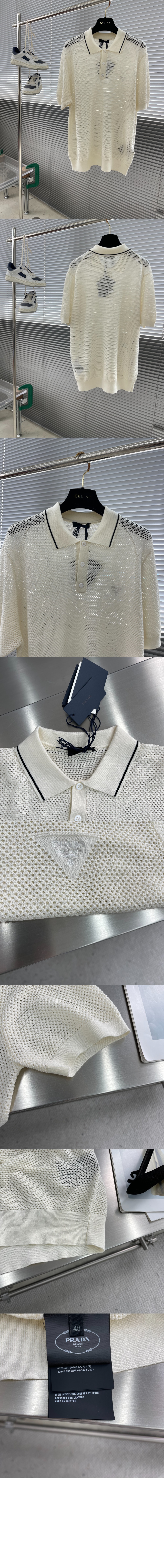 미러급레플리카사이트 | 명품레플리카 전문 쇼핑몰  | 퍼스트원 - 실크 앤 코튼 폴로 셔츠 > 프라다