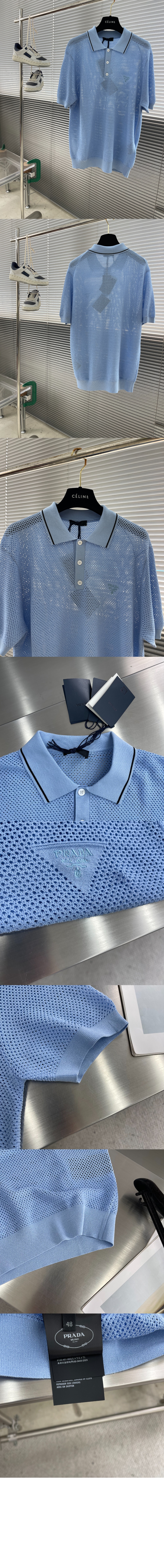 미러급레플리카사이트 | 명품레플리카 전문 쇼핑몰  | 퍼스트원 - 실크 앤 코튼 폴로 셔츠 > 프라다