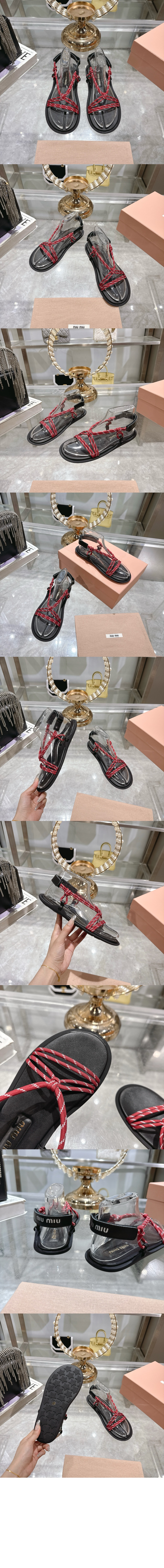 미러급레플리카사이트 | 명품레플리카 전문 쇼핑몰  | 퍼스트원 - Riviere 코드 및 가죽 샌들 5X420E > 미우미우