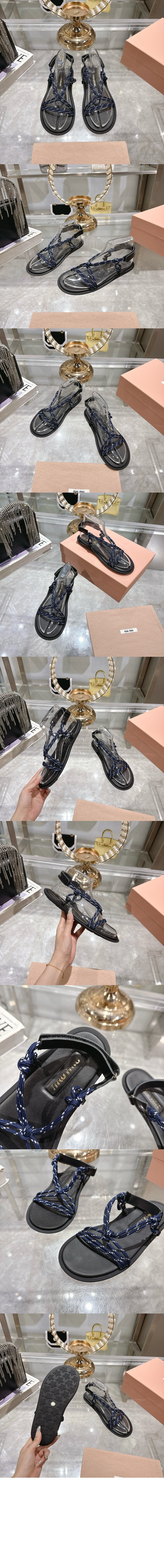 미러급레플리카사이트 | 명품레플리카 전문 쇼핑몰  | 퍼스트원 - Riviere 코드 및 가죽 샌들 5X420E > 미우미우