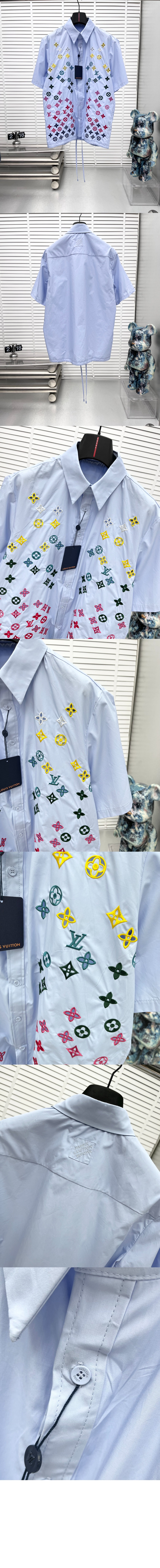 미러급레플리카사이트 | 명품레플리카 전문 쇼핑몰  | 퍼스트원 - 모노그램 플라워 엠브로이더드 쇼트 슬리브드 셔츠 > 루이비통