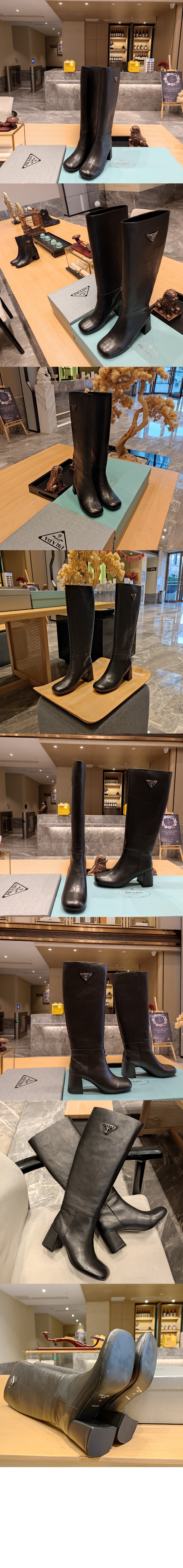 미러급레플리카사이트 | 명품레플리카 전문 쇼핑몰  | 퍼스트원 - 로고 브러쉬드 가죽 롱 부츠 1W931M > 프라다