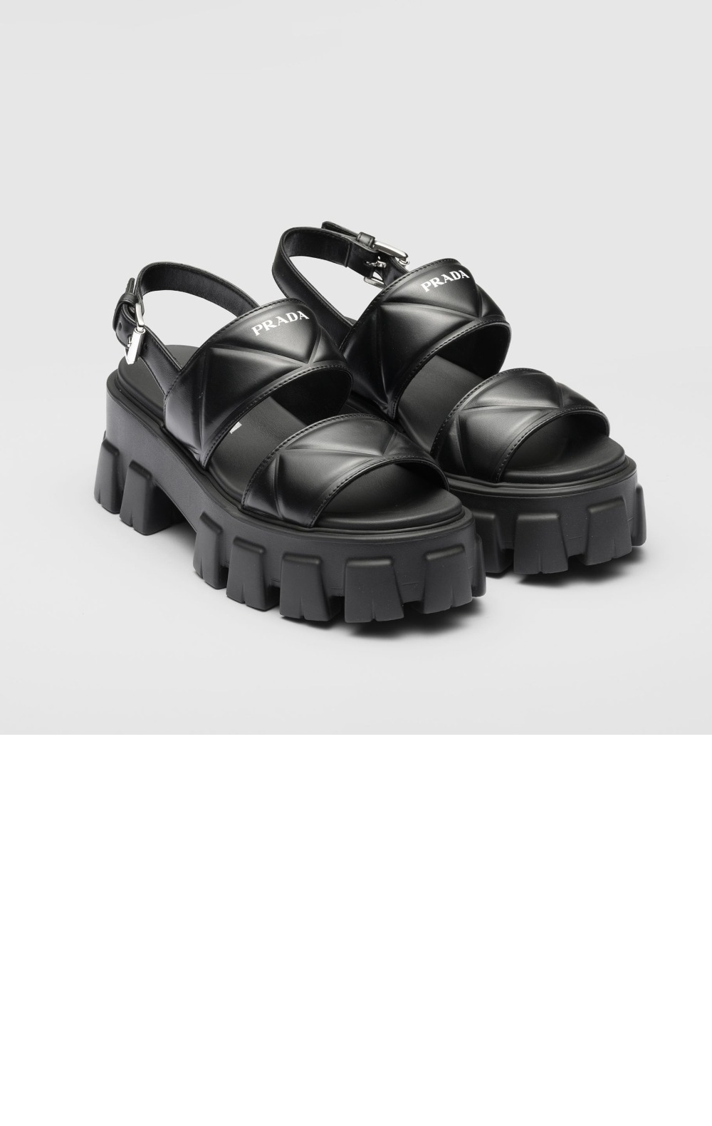 미러급레플리카사이트 | 명품레플리카 전문 쇼핑몰  | 퍼스트원 - 모놀리스 레더 스트랩 통굽 샌들 1X040N > 프라다