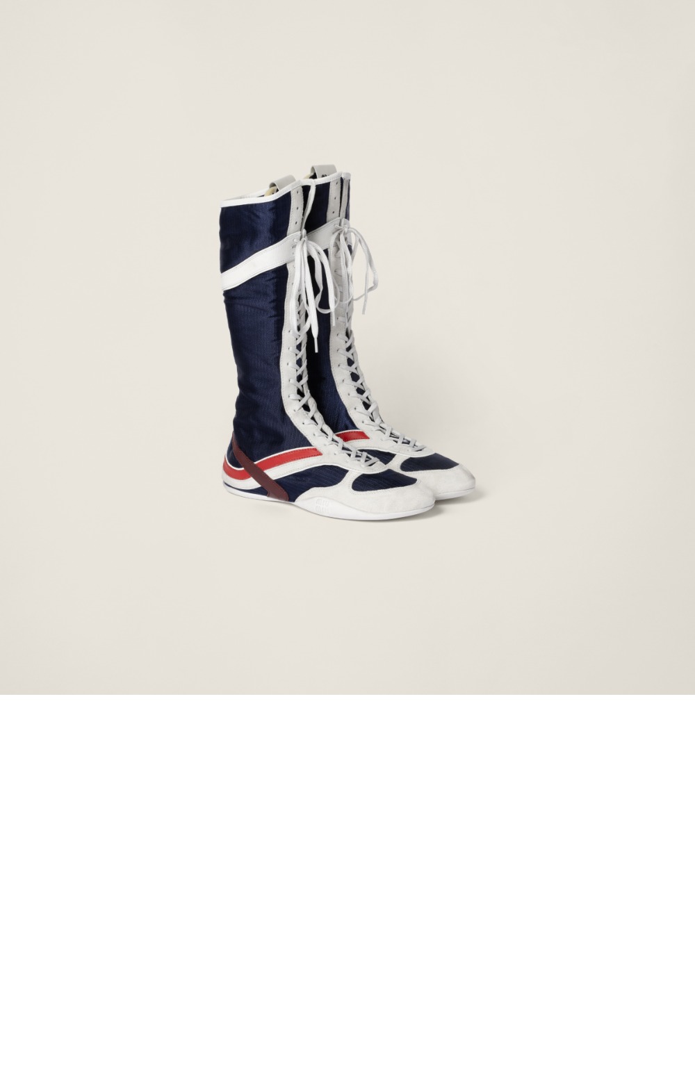 미러급레플리카사이트 | 명품레플리카 전문 쇼핑몰  | 퍼스트원 - 김나지움 기능성 소재 및 스웨이드 복서 부츠 5W429E > 미우미우