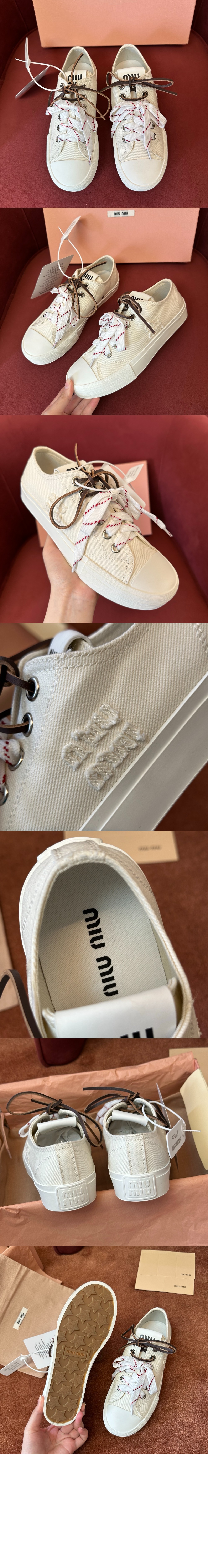 미러급레플리카사이트 | 명품레플리카 전문 쇼핑몰  | 퍼스트원 - 워싱 데님 스니커즈 5E384E > 미우미우