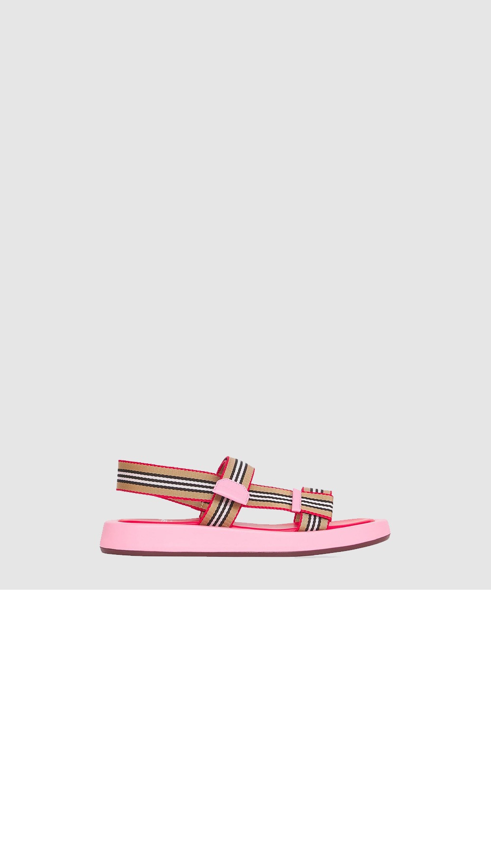 미러급레플리카사이트 | 명품레플리카 전문 쇼핑몰  | 퍼스트원 - 핑크 아이콘 스트라이프 샌들 8042675 > 버버리