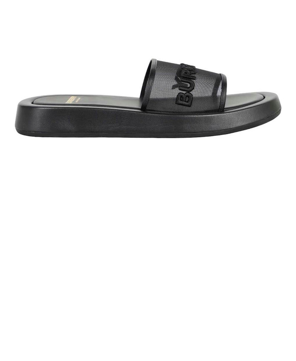 미러급레플리카사이트 | 명품레플리카 전문 쇼핑몰  | 퍼스트원 - 엠브로이드 로고 메쉬 앤 래더 슬라이드 80392501 > 버버리