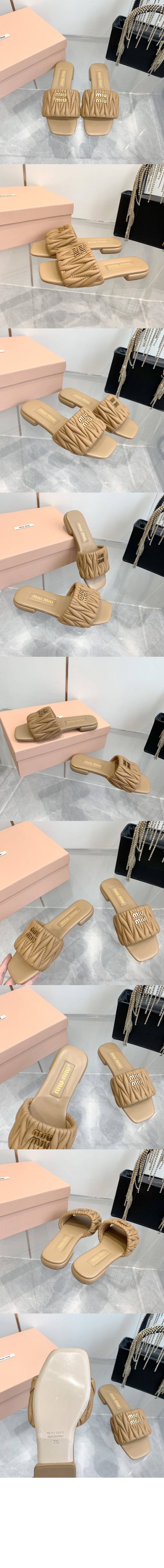 미러급레플리카사이트 | 명품레플리카 전문 쇼핑몰  | 퍼스트원 - 마테라쎄 나파 가죽 슬라이드 5XX605 > 미우미우