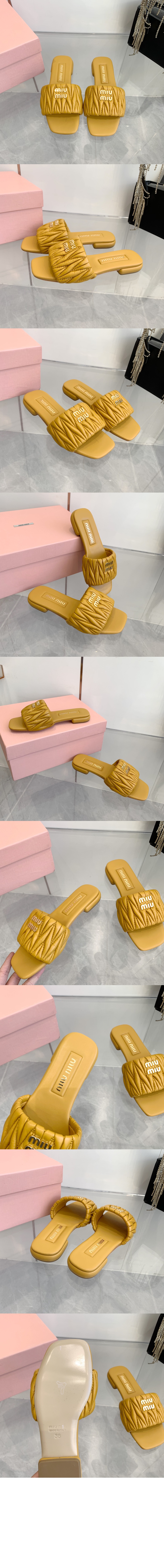미러급레플리카사이트 | 명품레플리카 전문 쇼핑몰  | 퍼스트원 - 마테라쎄 나파 가죽 슬라이드 5XX605 > 미우미우