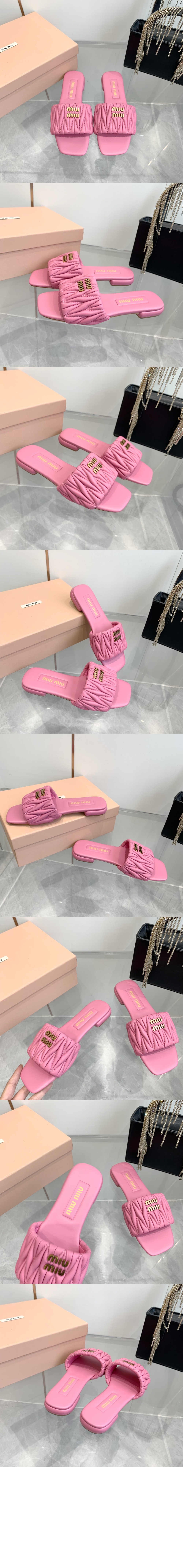 미러급레플리카사이트 | 명품레플리카 전문 쇼핑몰  | 퍼스트원 - 마테라쎄 나파 가죽 슬라이드 5XX605 > 미우미우