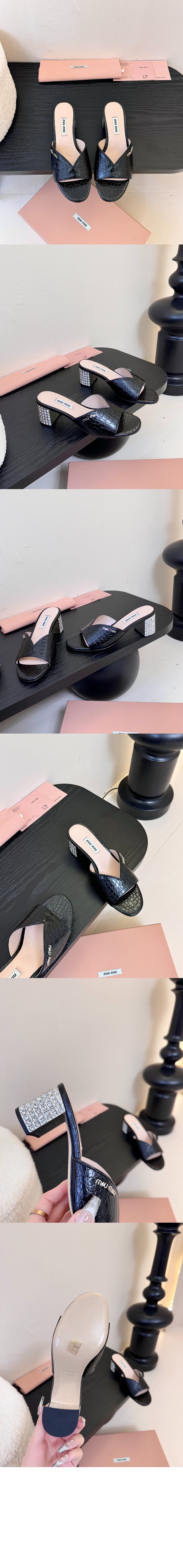 미러급레플리카사이트 | 명품레플리카 전문 쇼핑몰  | 퍼스트원 - 악어 무늬 가죽 샌들 5XX477 > 미우미우