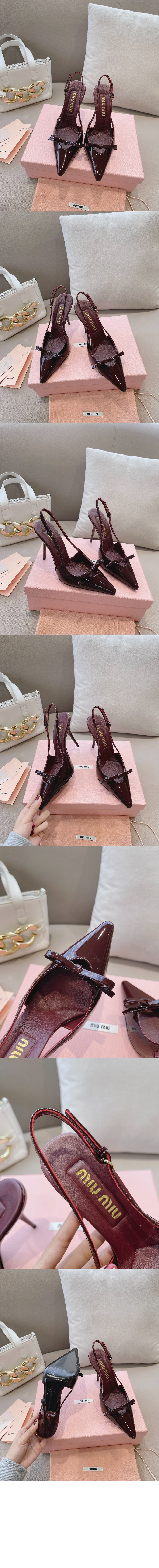 미러급레플리카사이트 | 명품레플리카 전문 쇼핑몰  | 퍼스트원 - 페이턴트 레더 슬링백힐 5I015E > 미우미우