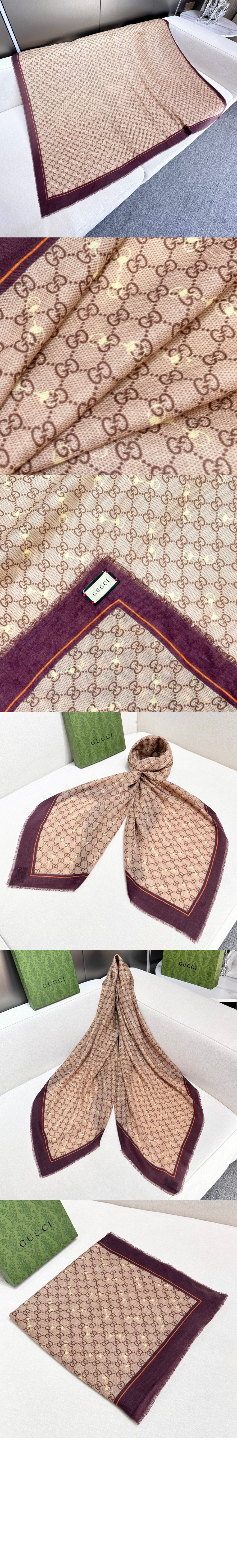 미러급레플리카사이트 | 명품레플리카 전문 쇼핑몰  | 퍼스트원 - GG 프린트 홀스빗 실크 숄 662577 > 구찌