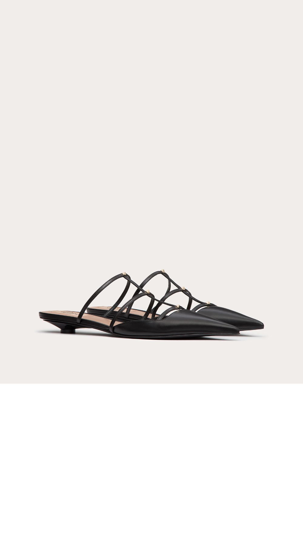 미러급레플리카사이트 | 명품레플리카 전문 쇼핑몰  | 퍼스트원 - 락스터드 위스피 송아지 가죽 마이크로 힐 뮬 > 발렌티노