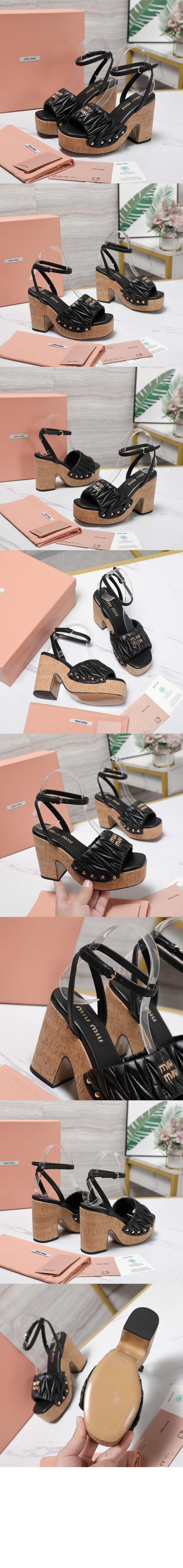 미러급레플리카사이트 | 명품레플리카 전문 쇼핑몰  | 퍼스트원 - 코르크 굽 퀼팅 나파 가죽 샌들 5XZ482 > 미우미우