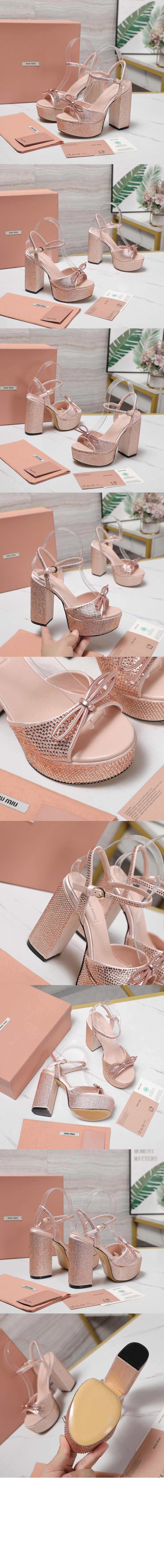 미러급레플리카사이트 | 명품레플리카 전문 쇼핑몰  | 퍼스트원 - 크리스털 장식 플랫폼 샌들 5XP908 > 미우미우